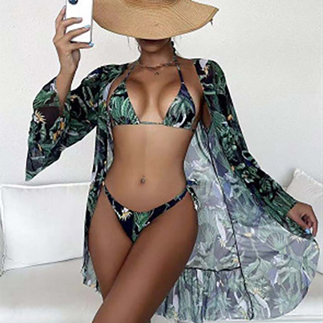 Tropischer Bikini + Kimono