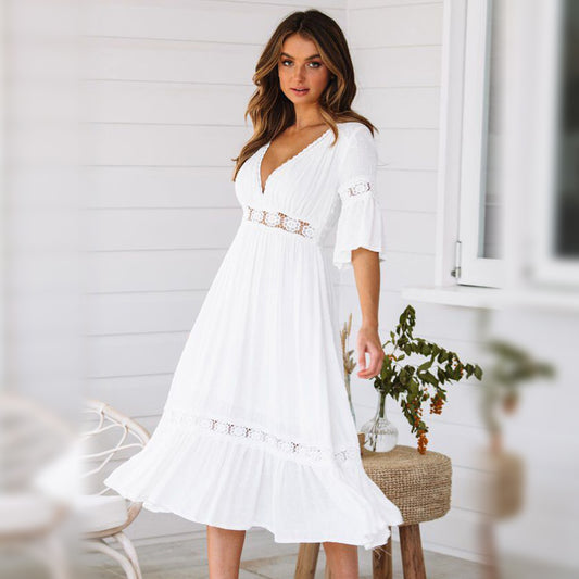 New Boho white Dress