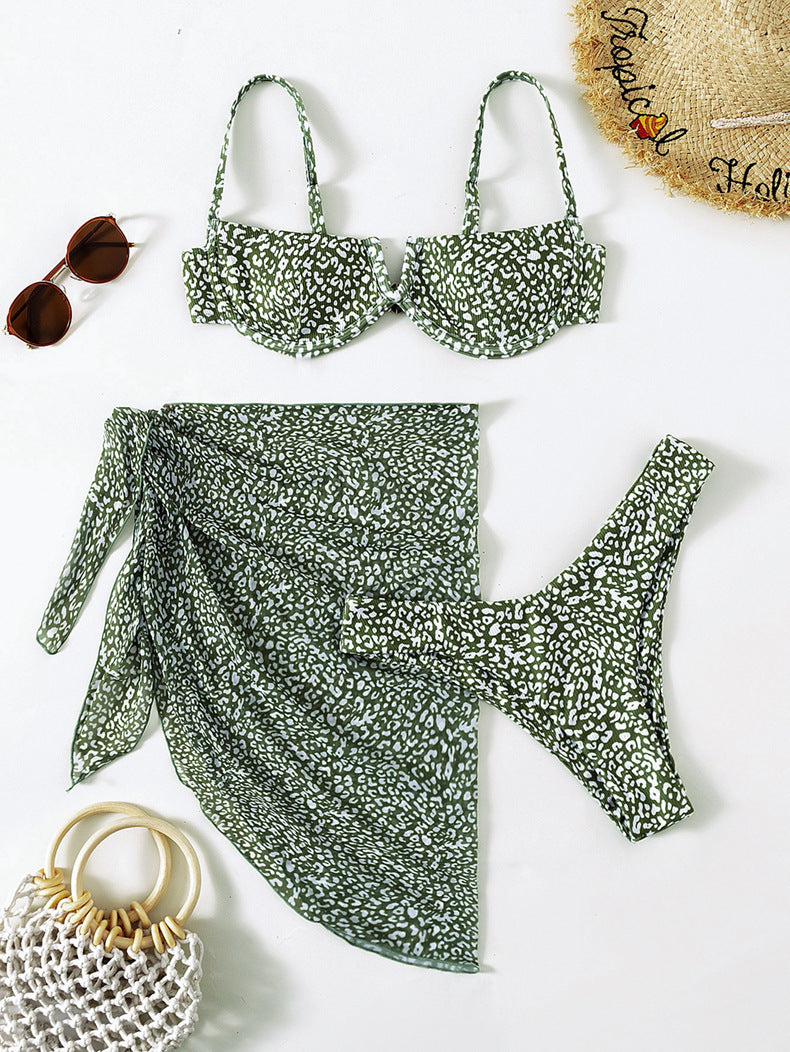 Three-piece Floral Bikini