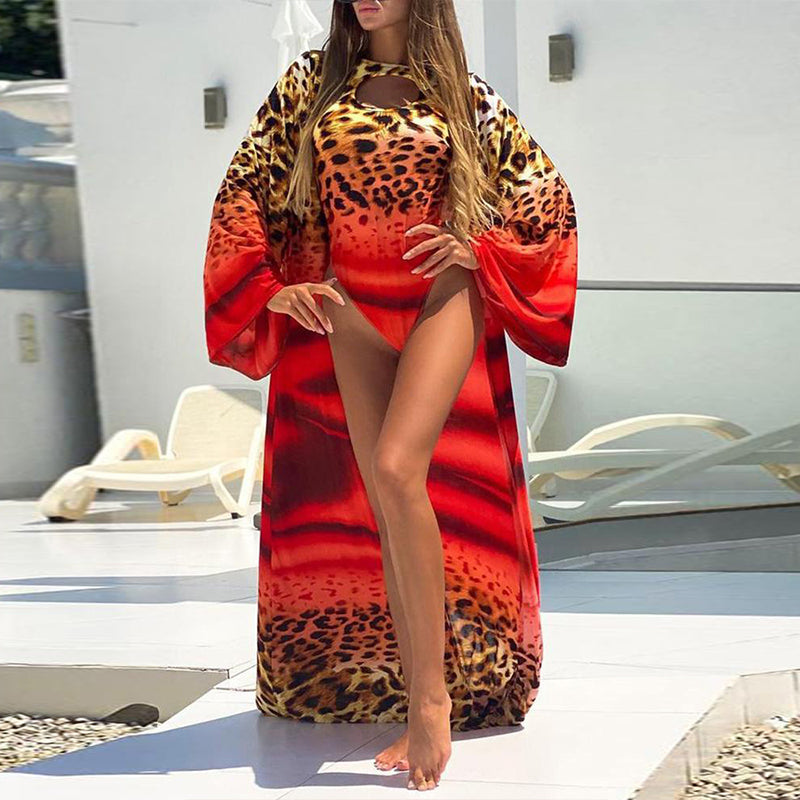 Leopard Color Blouse Bikini
