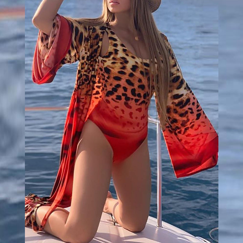 Leopard Color Blouse Bikini