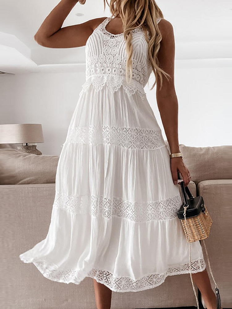 White Lace Summer Dress 2023