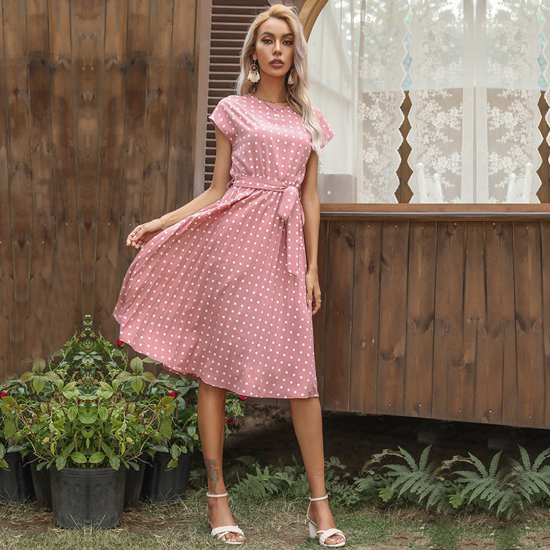 Polka Dot Short Sleeve Dress